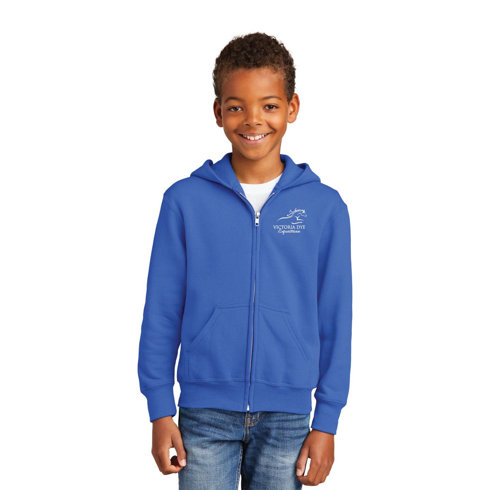 Victoria Dye Equestrian Youth Port & Company Core Fleece Full-Zip Hood
