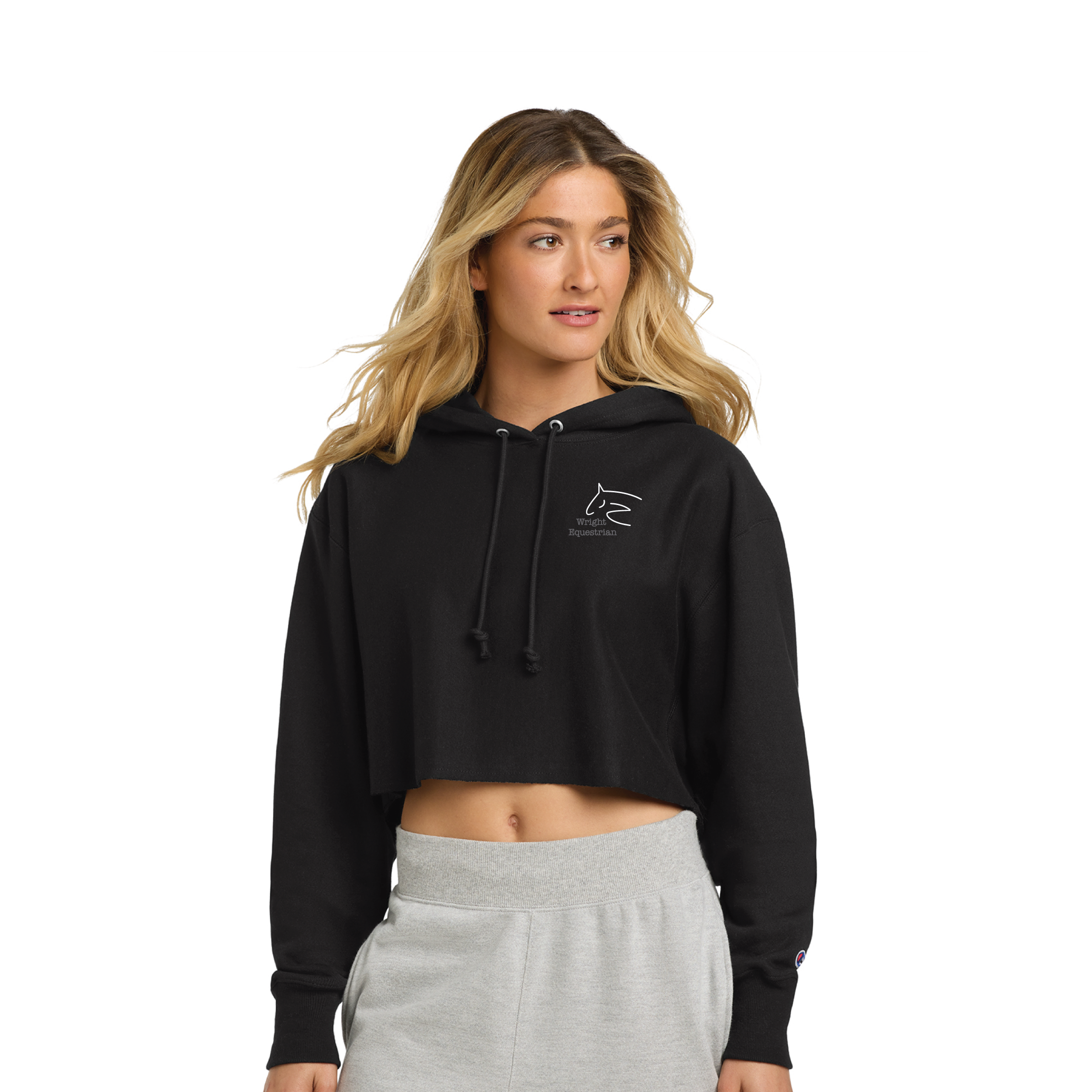 Wright Equestrian Women's Champion Reverse Weave Cropped Cut-Off Hoodie