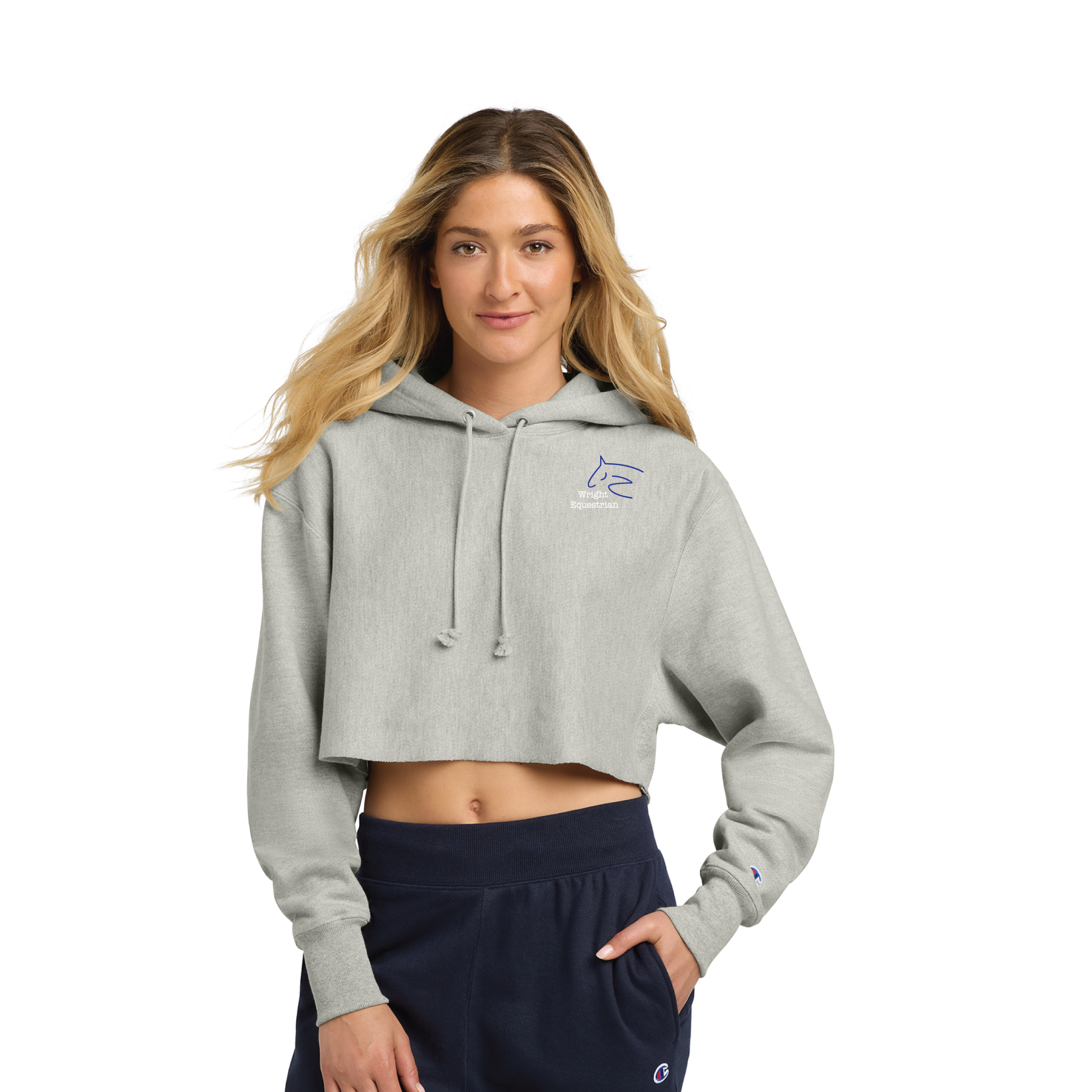 Wright Equestrian Women's Champion Reverse Weave Cropped Cut-Off Hoodie