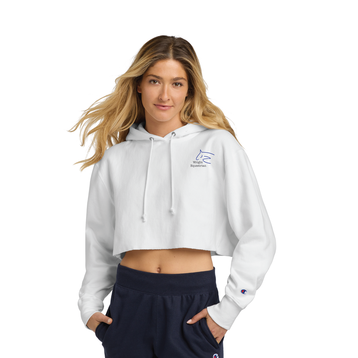 Wright Equestrian Women's Champion Reverse Weave Cropped Cut-Off Hoodie