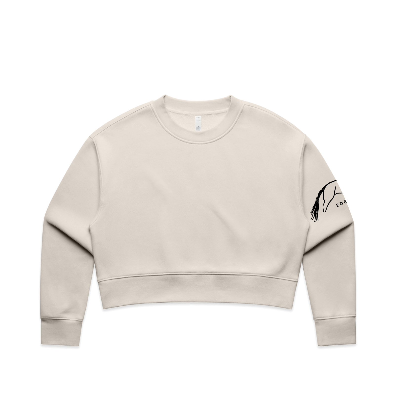Edelweiss Farms Women's AScolour Relax Crop Crew w/ Sleeve Logo