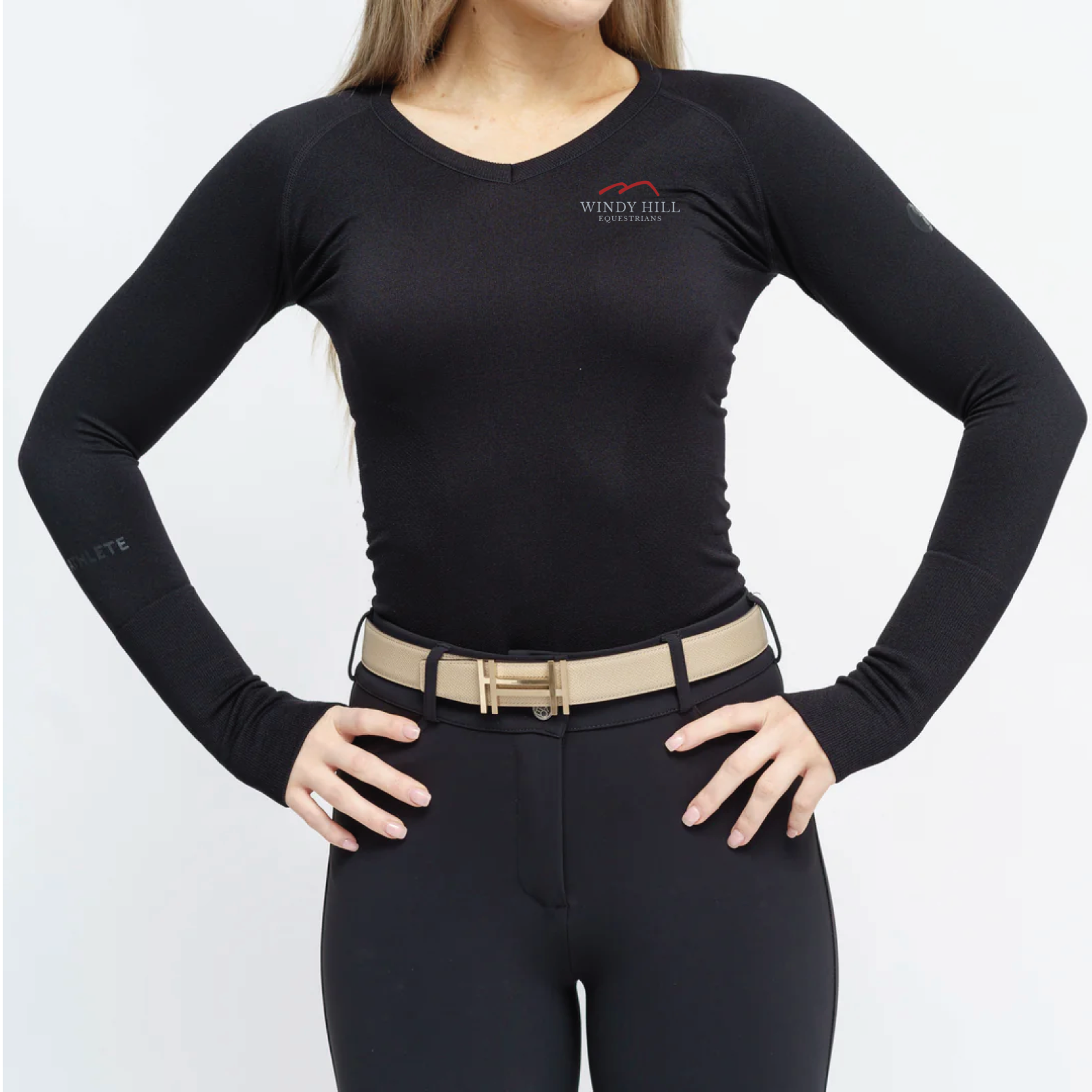 Windy Hill Equestrians Women's TKEQ 'Kennedy' Seamless Long Sleeve V-Neck