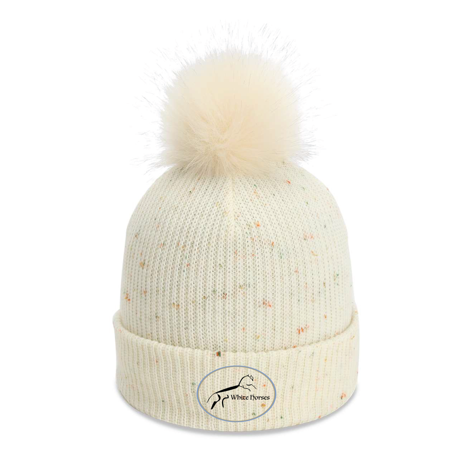 White Horses LLC Imperial Pom Cuffed Beanie