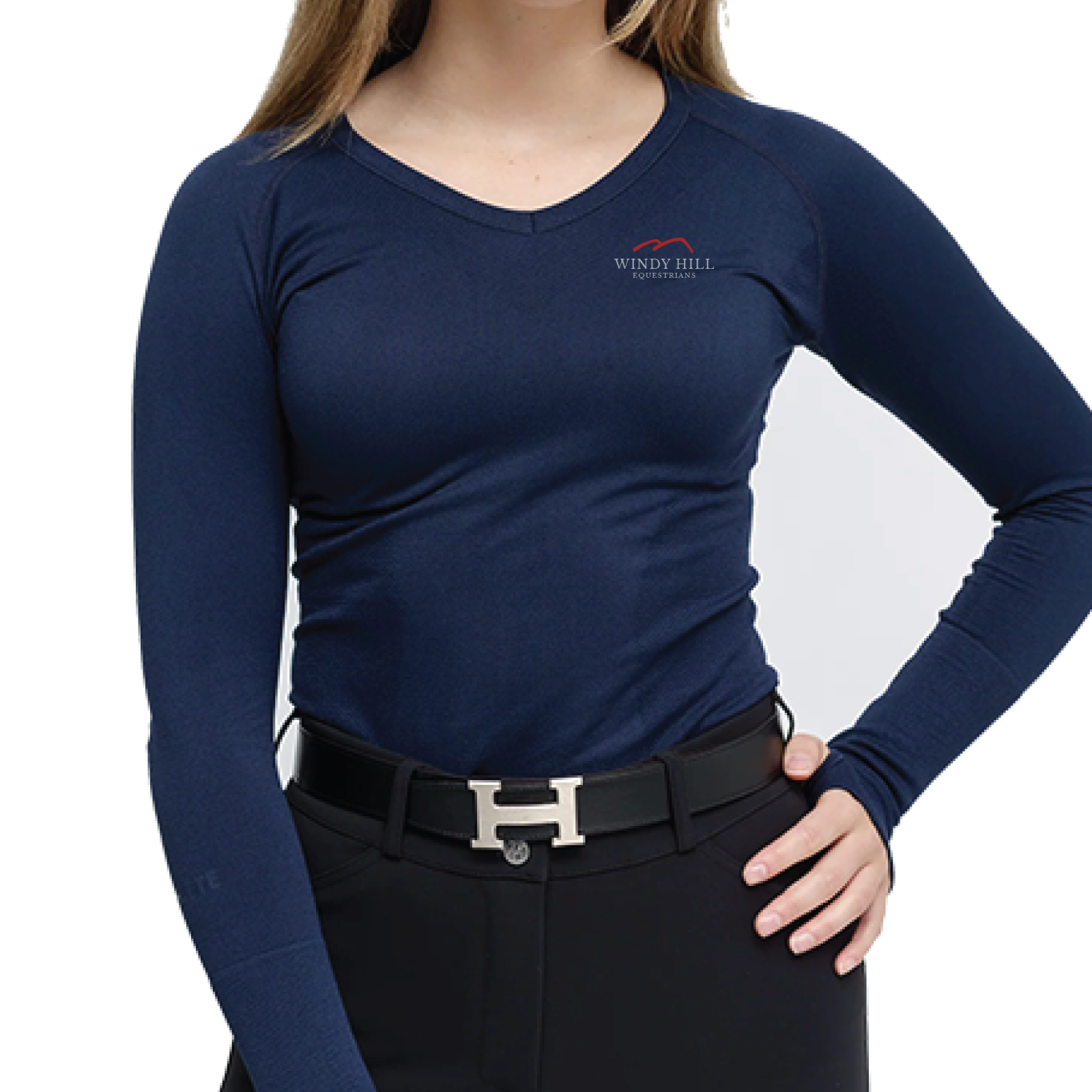 Windy Hill Equestrians Women's TKEQ 'Kennedy' Seamless Long Sleeve V-Neck