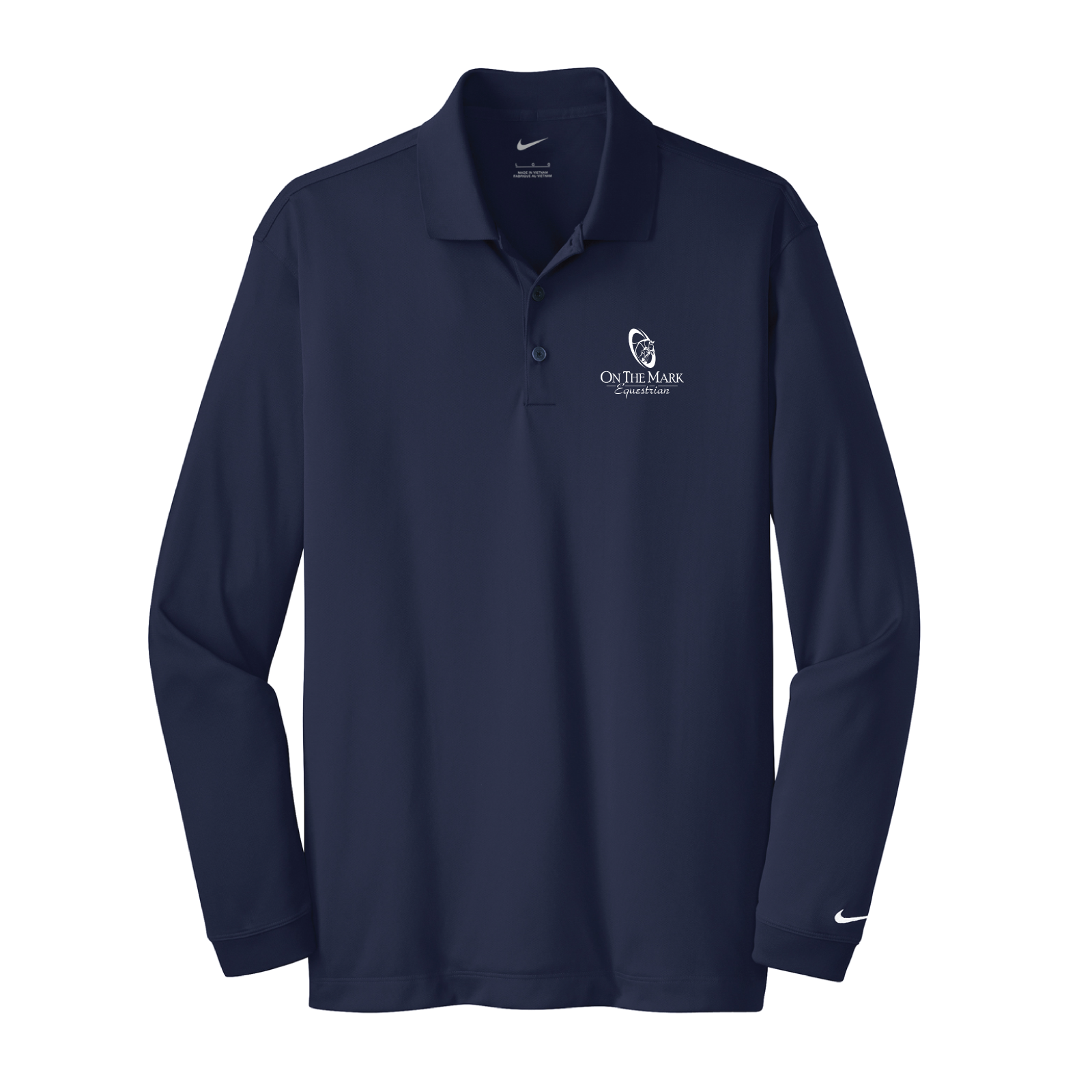 On The Mark Equestrian Men's Nike Long Sleeve Stretch Dri-FIT Polo