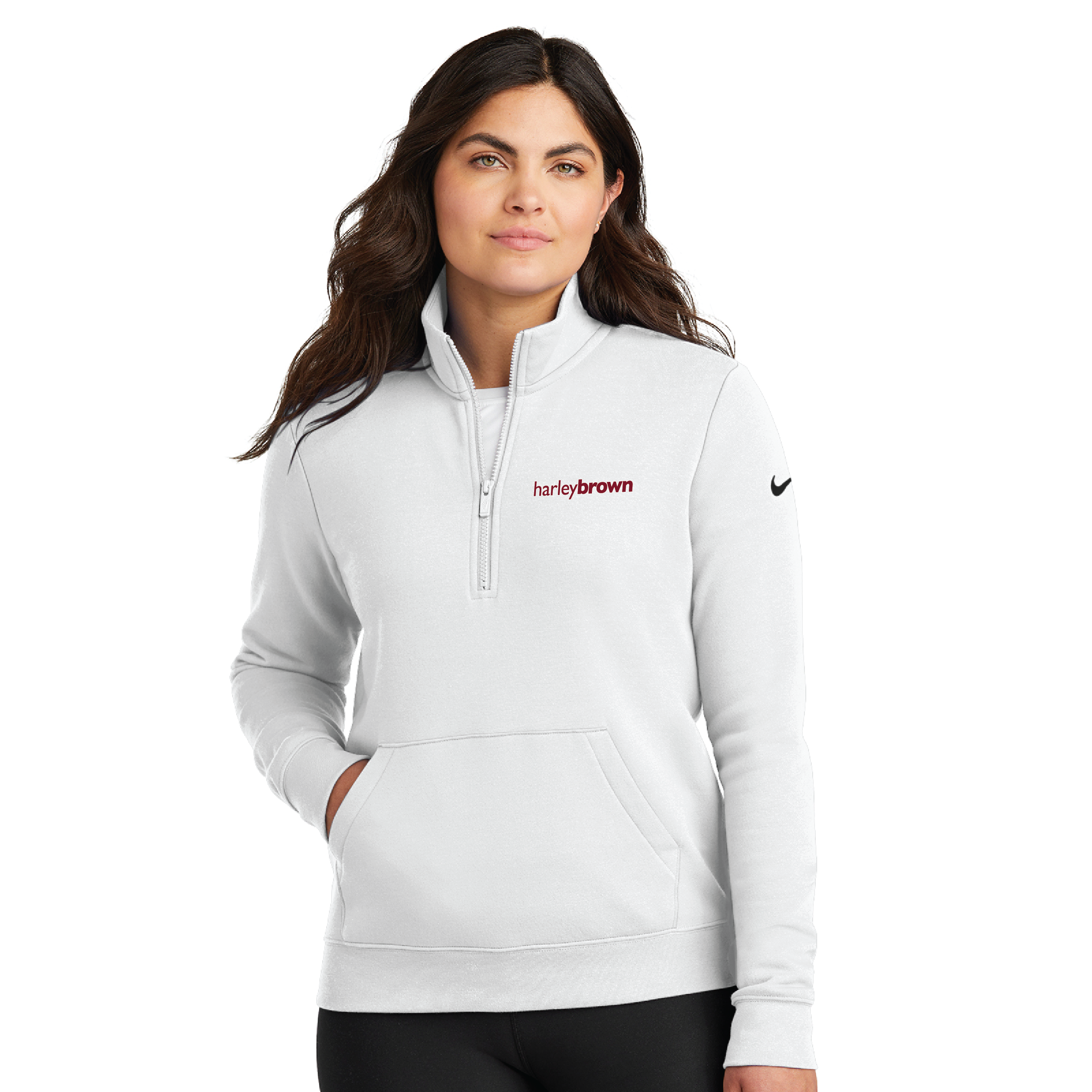 Harley Brown Equestrian Women's Nike Club Fleece Half-Zip Pullover