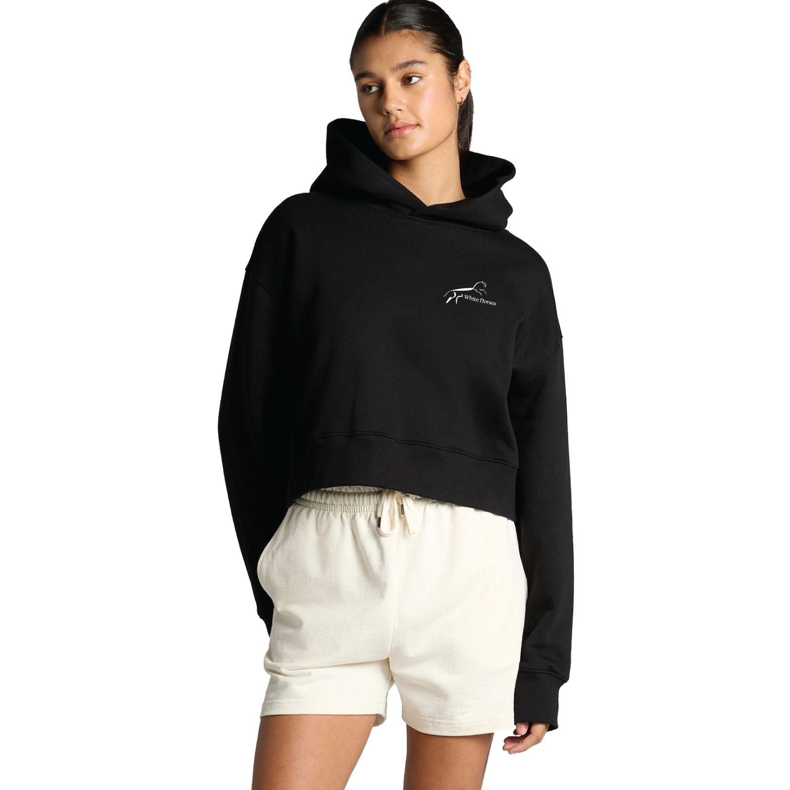 White Horses LLC Women's Ascolour Relax Crop Hood