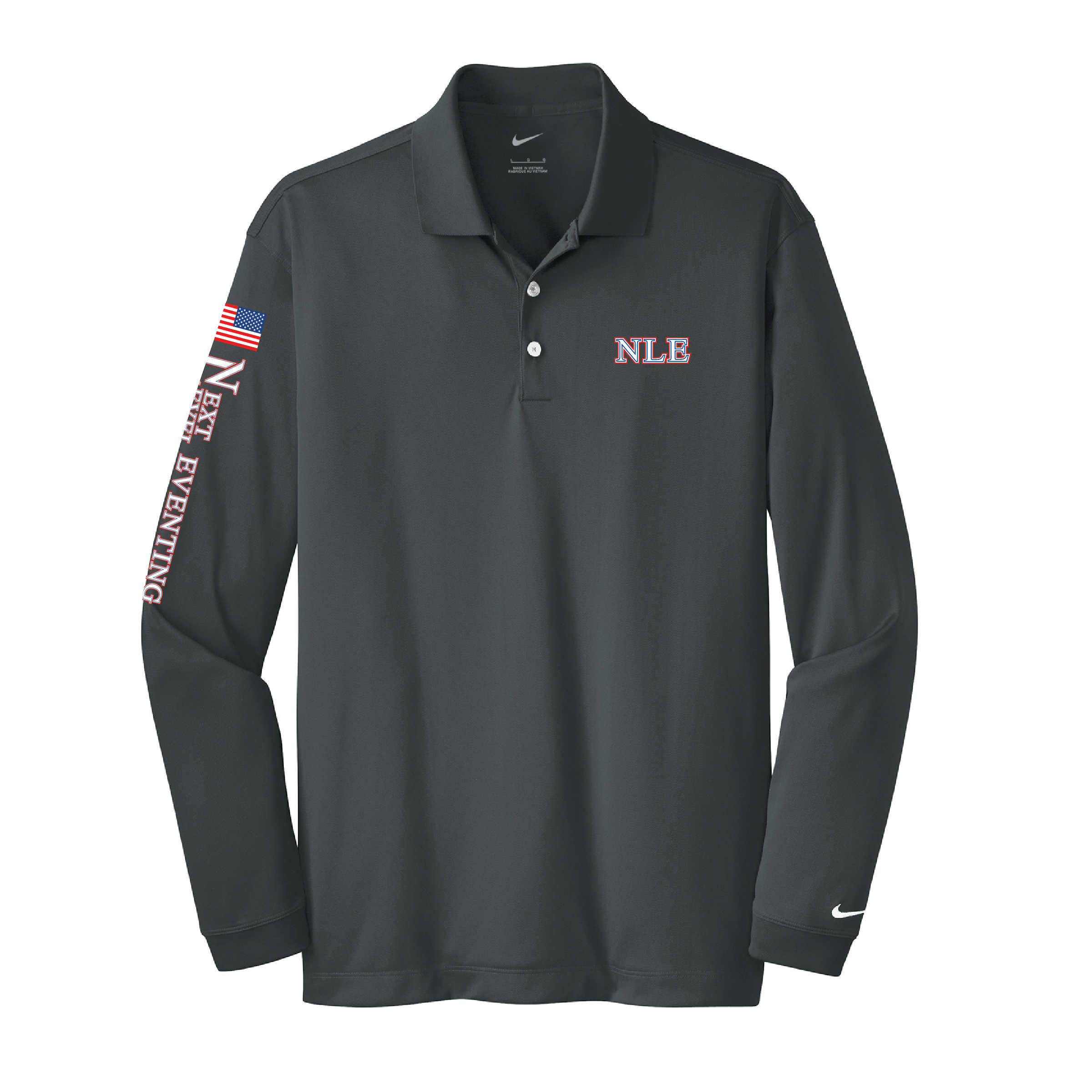 Next Level Eventing Men's Nike Long Sleeve Stretch Dri-FIT Polo