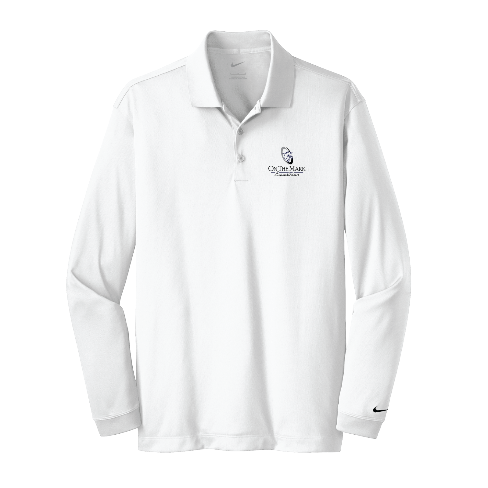 On The Mark Equestrian Men's Nike Long Sleeve Stretch Dri-FIT Polo