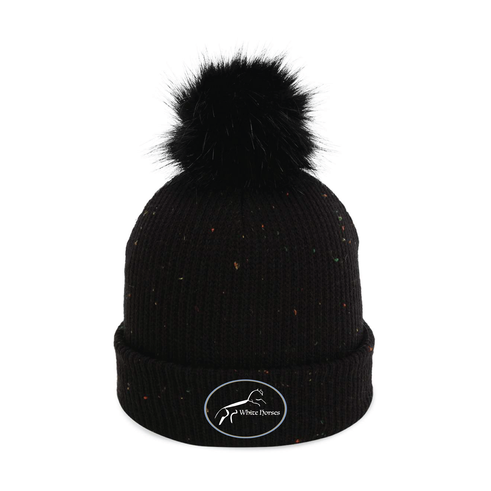 White Horses LLC Imperial Pom Cuffed Beanie