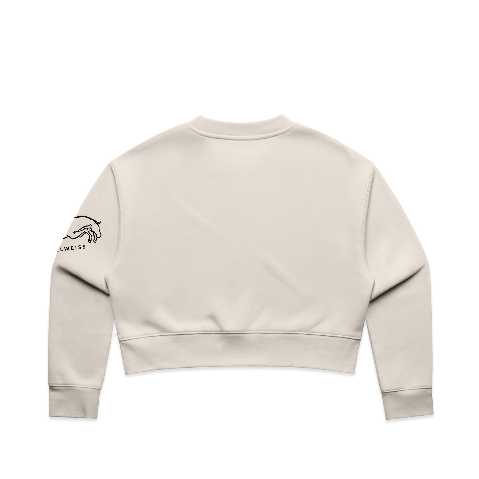 Edelweiss Farms Women's AScolour Relax Crop Crew w/ Sleeve Logo