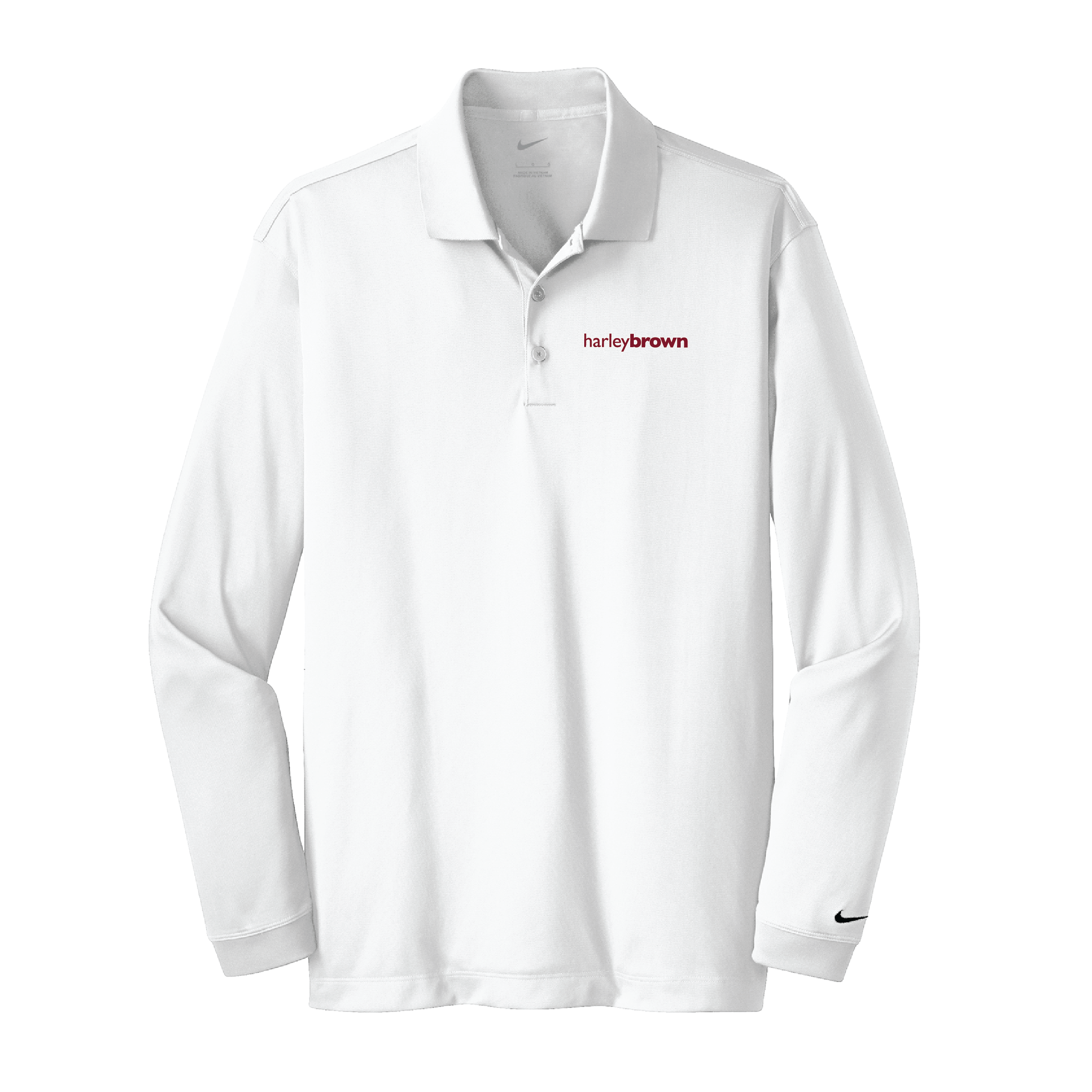 Harley Brown Equestrian Men's Nike Long Sleeve Stretch Dri-FIT Polo